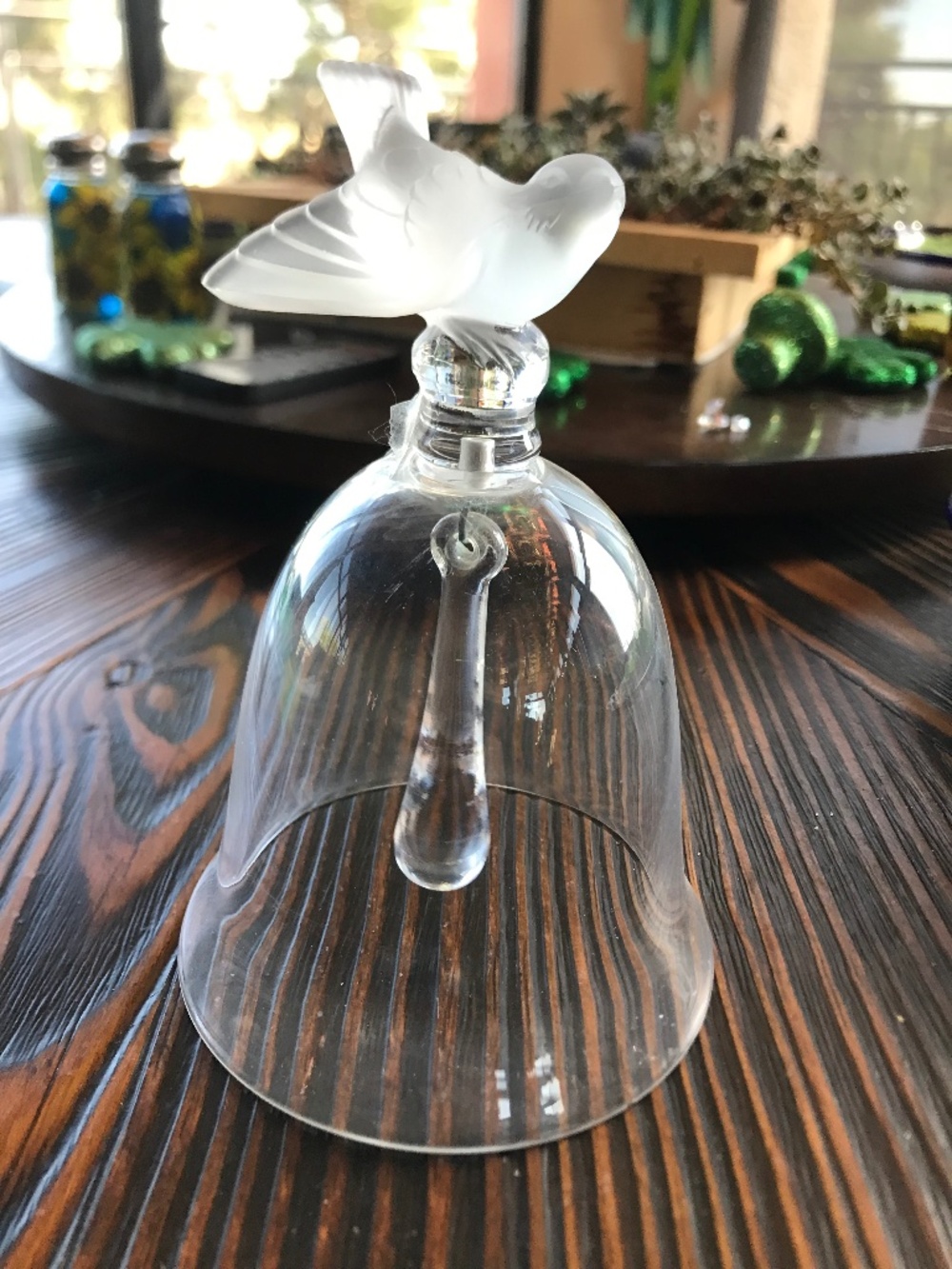 LALIQUE 5 1/2 INCH BELL WITH BIRD BEAUTIFUL SIGNED